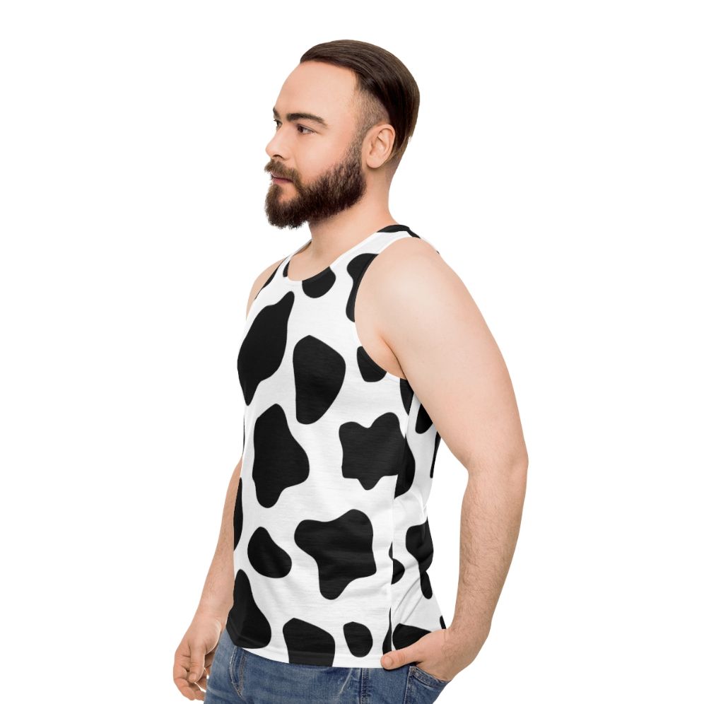 Cow Spots Pattern Unisex Tank Top - men side