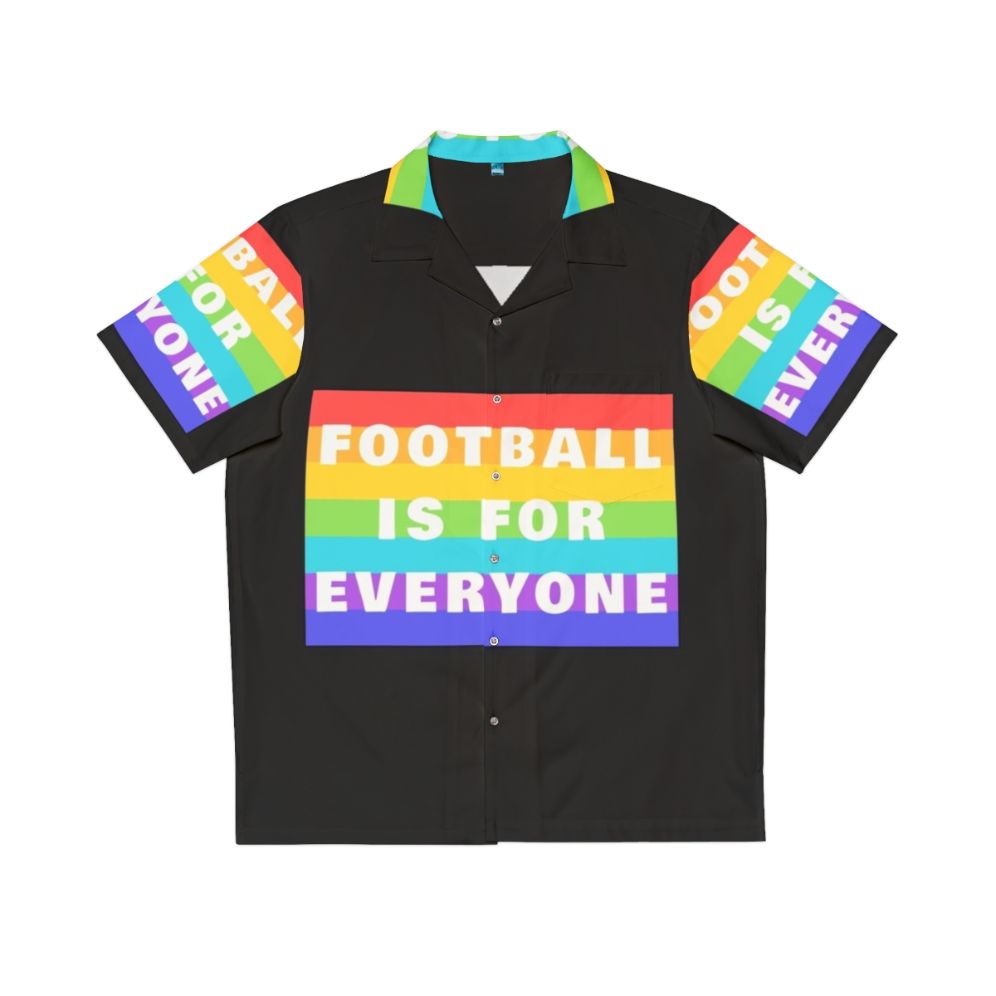 Colorful hawaiian shirt with football print for everyone