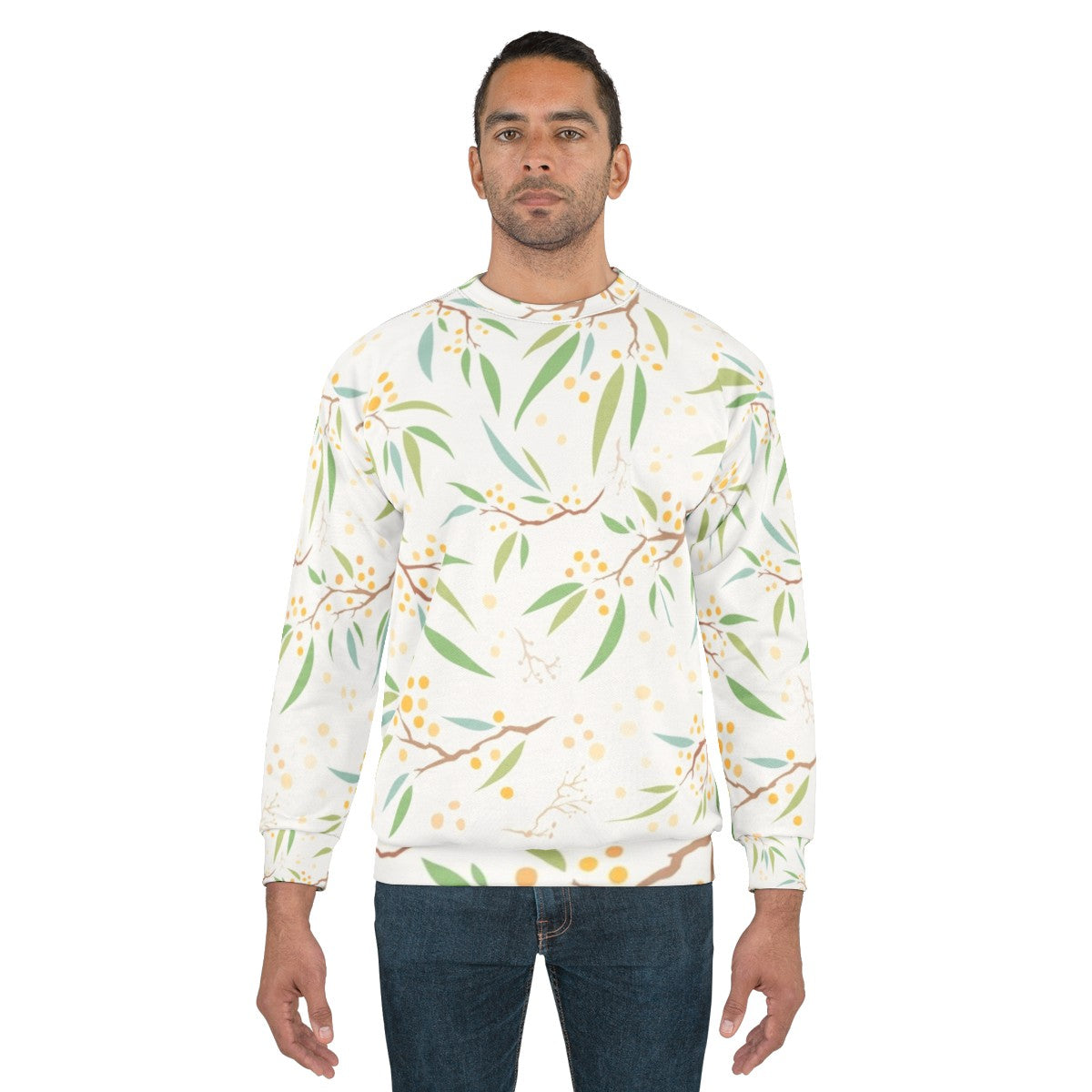 Golden Wattle Flower Floral Sweatshirt - men