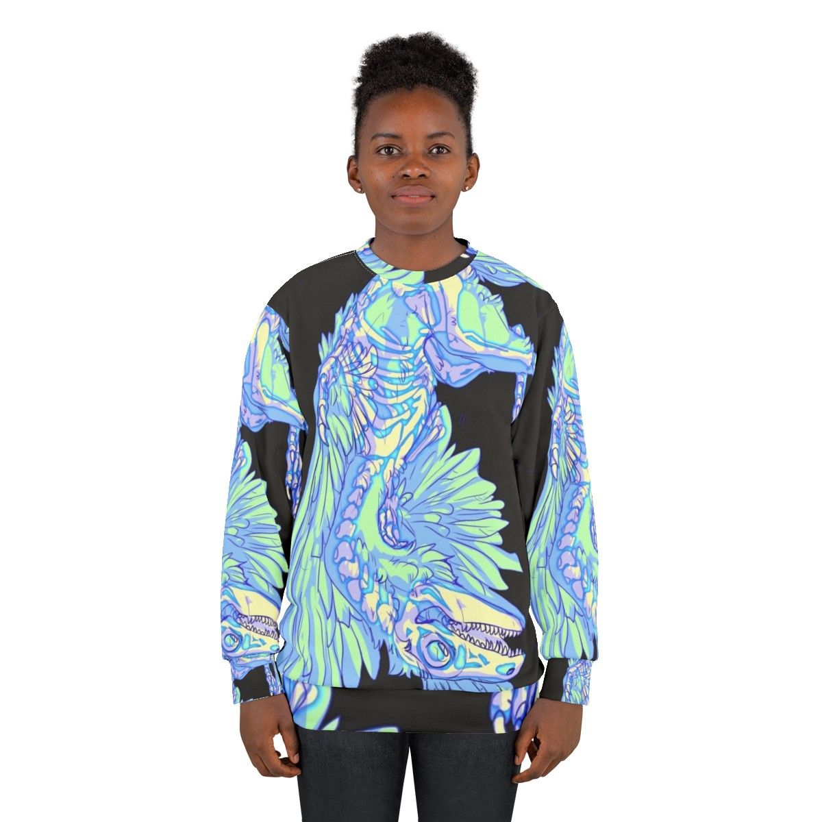 Glow-in-the-Dark Archaeopteryx Prehistoric Sweatshirt - women