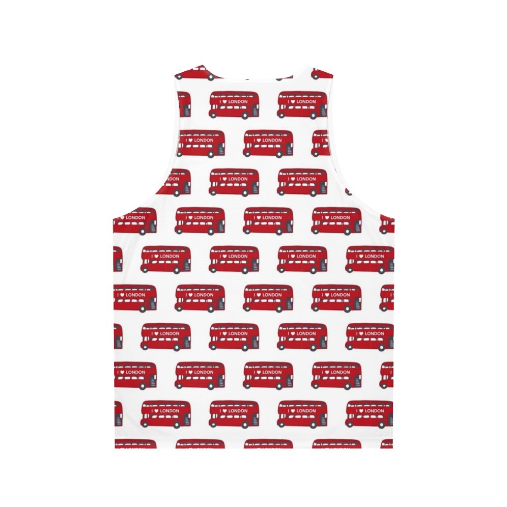 London red double decker bus pattern unisex tank top - Back