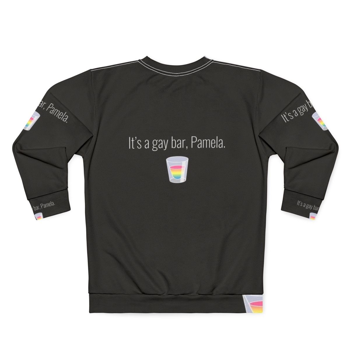 Gay Bar Pamela Sweatshirt - LGBTQ Graphic Sweatshirt for Queer Fashion - Back