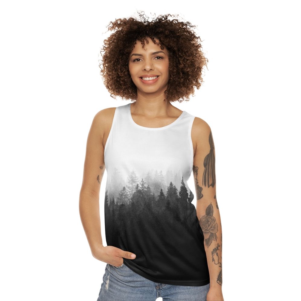 Wilderness Unisex Tank Top featuring a nature landscape design - women