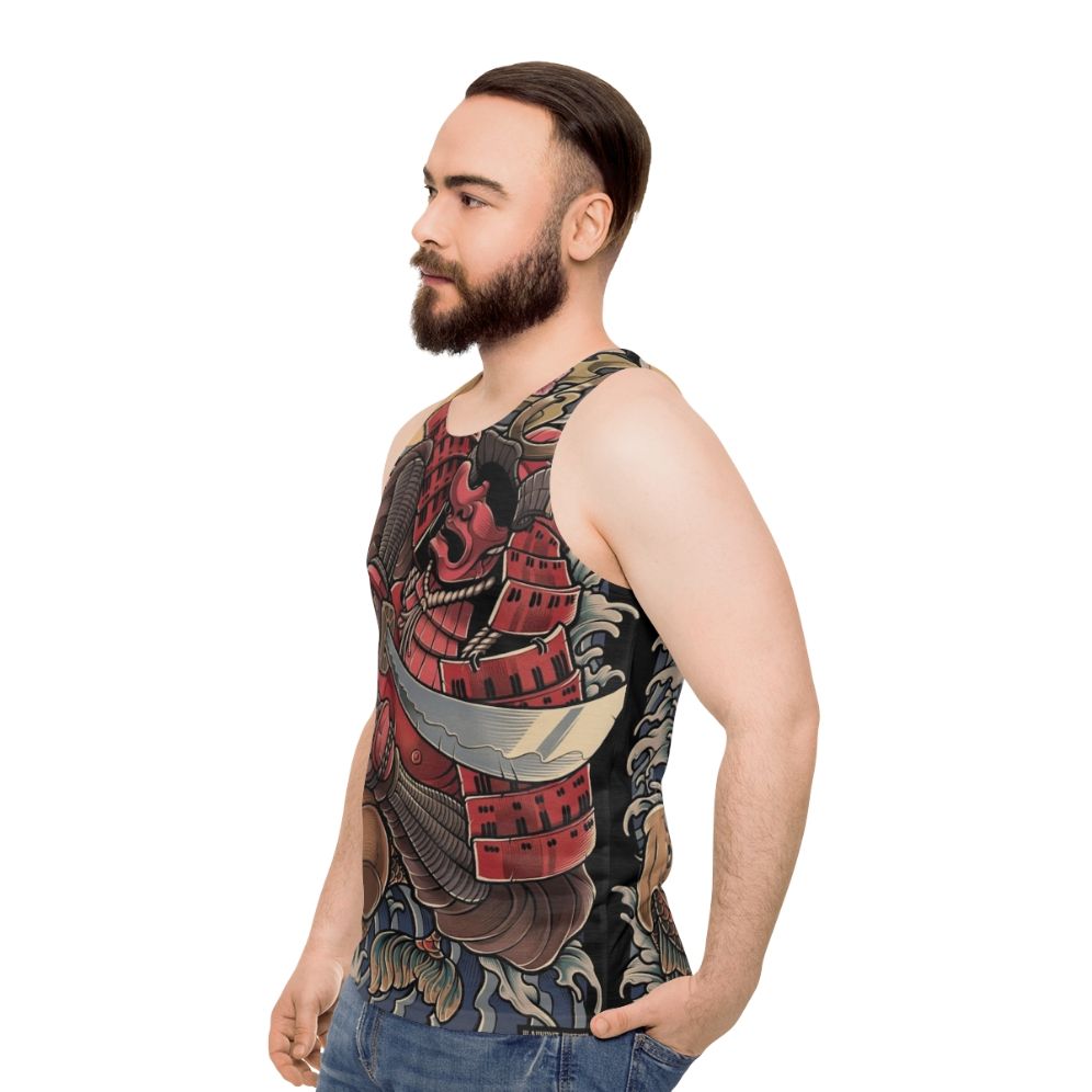 Samurai Tank Top featuring the Drunken Oni Warrior design - men side