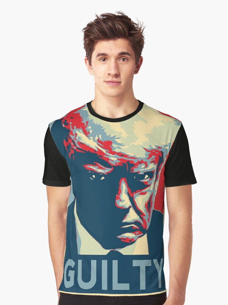 Trump Guilty Mugshot Graphic T-Shirt Design - Men