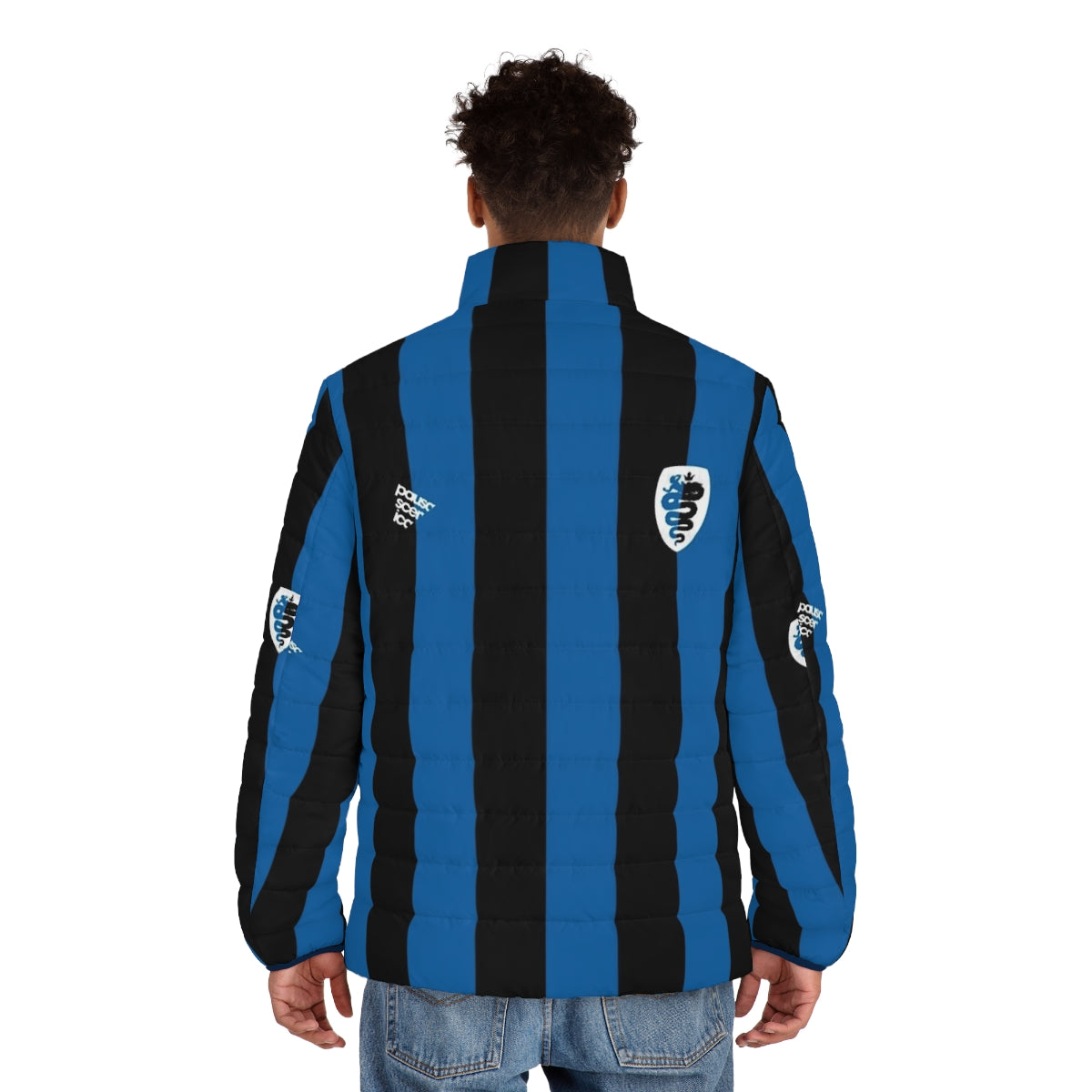 Ambrosiana puffer jacket with Inter Milan club crest and colors - men back