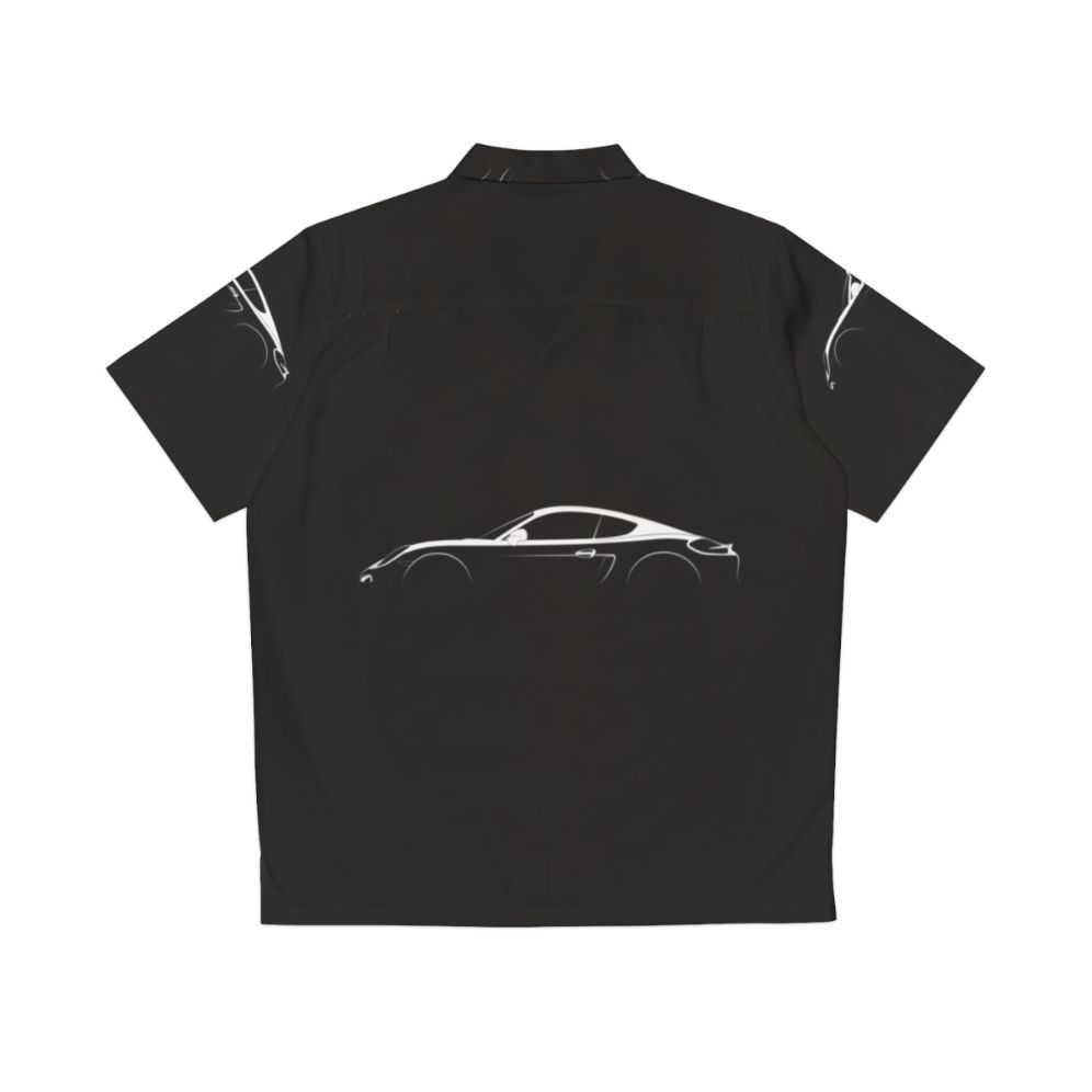 Porsche Cayman 981 Silhouette Hawaiian Shirt - Back