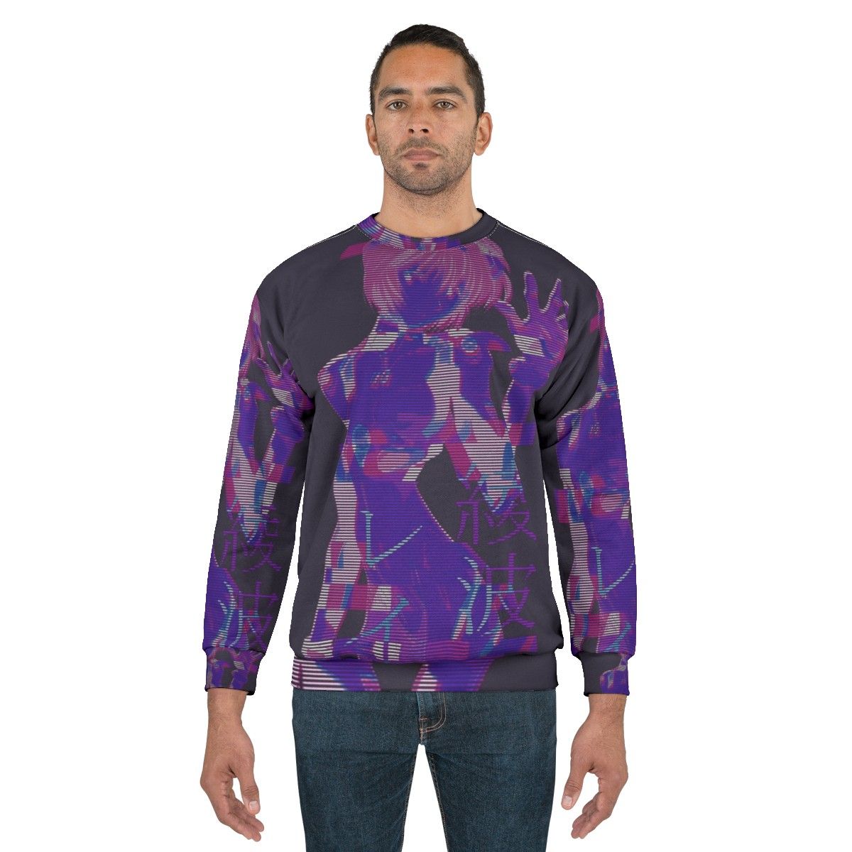 Neon Genesis Evangelion Rei Ayanami Vaporwave Aesthetic Sweatshirt - men