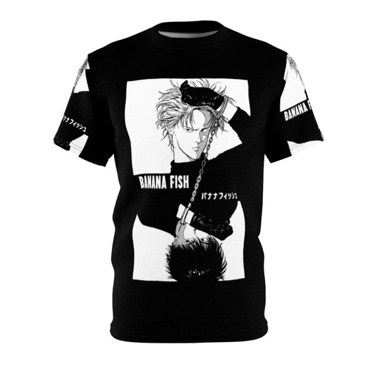 Anime-inspired graphic t-shirt featuring chains design inspired by the popular anime Banana Fish.