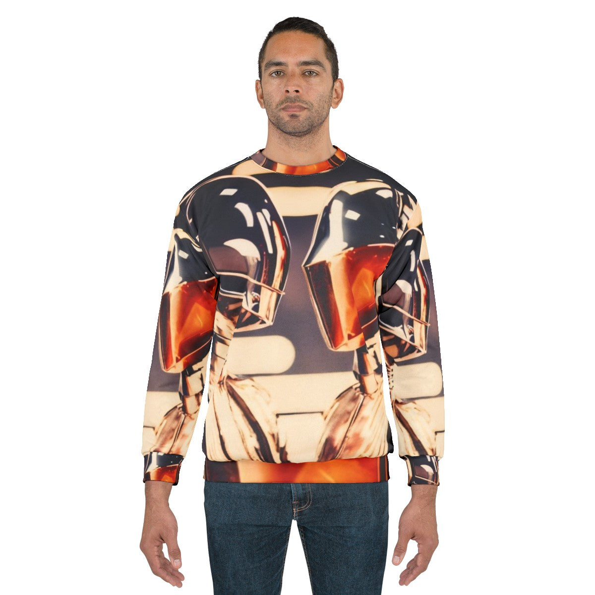 Get Lucky Disco 1970s Music Pop Robot Sweatshirt - men