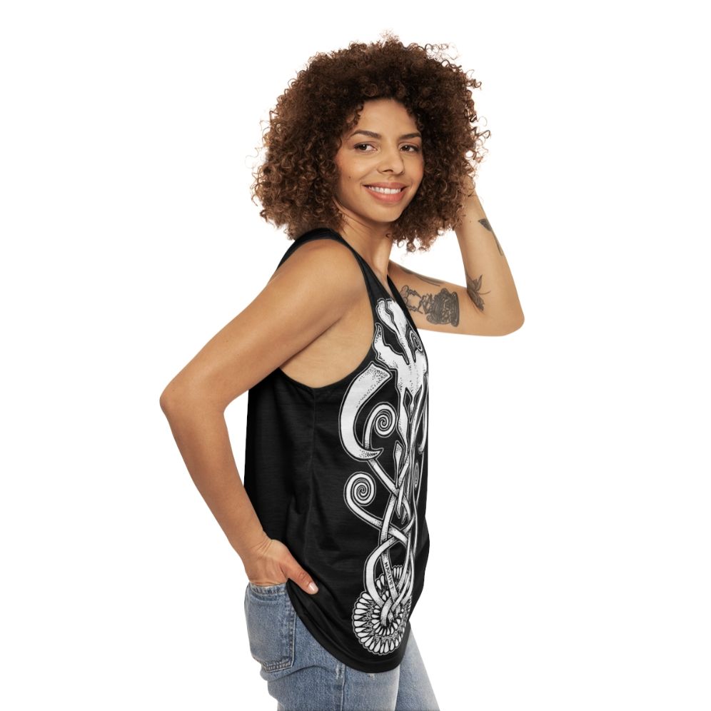 Mandalorian Sarlacc Knot Unisex Tank Top - women side