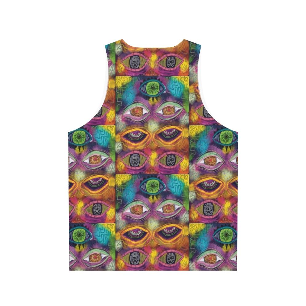 Trippy psychedelic unisex tank top - Back