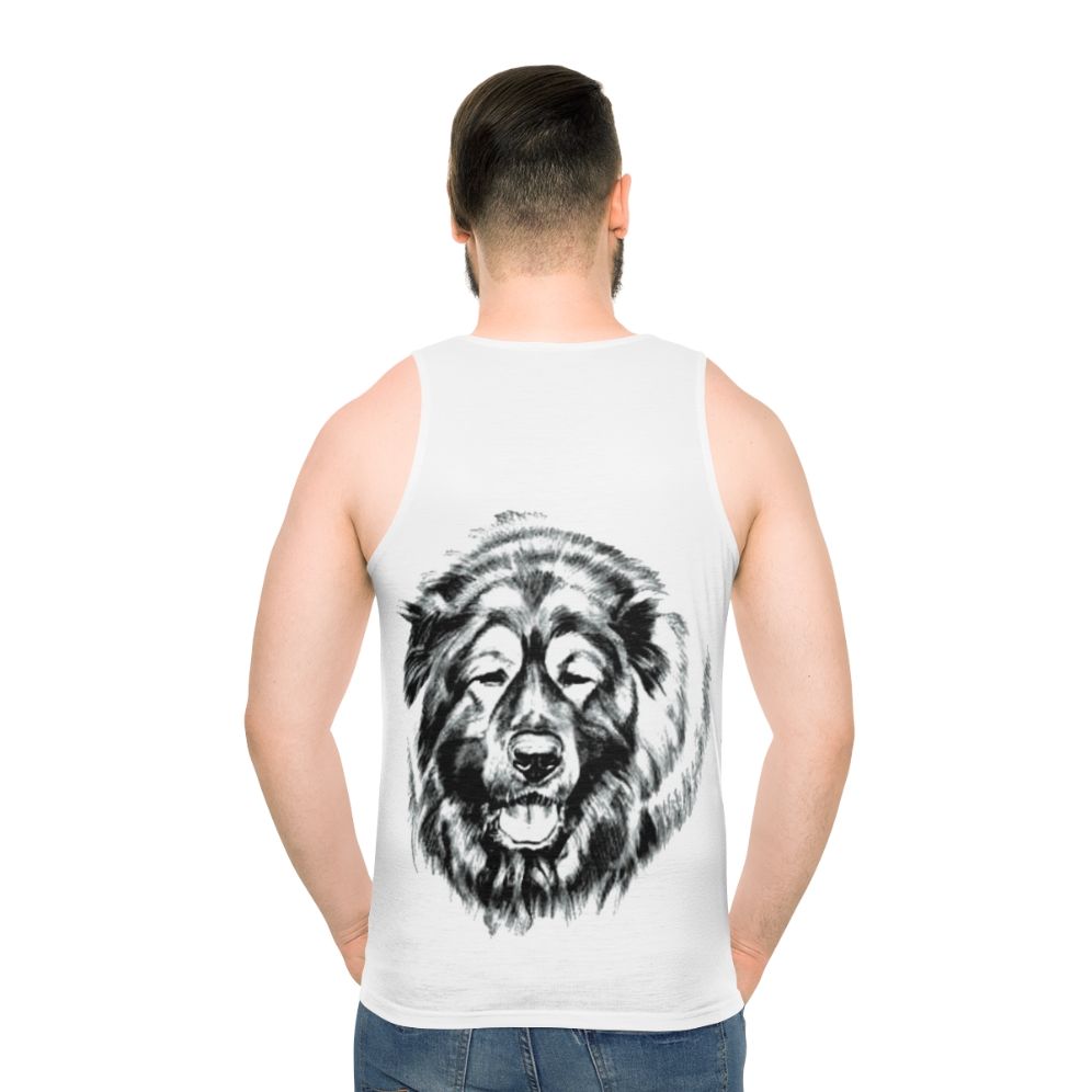 Russian Bear Dog Caucasian Shepherd Unisex Tank Top - men back