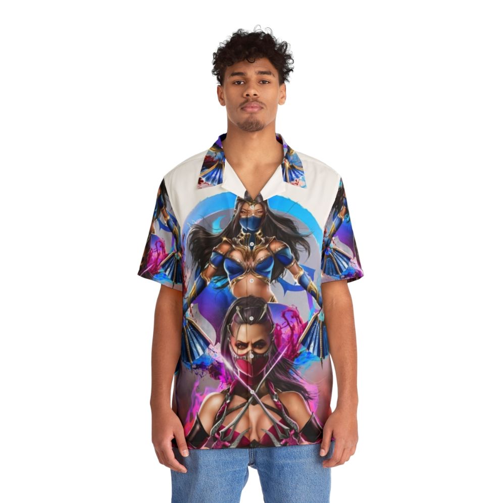 Magical Dragon Hawaiian Shirt for Cosplay Fans of Mileena and Kitana - People Front