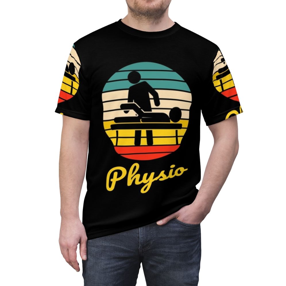 Retro Physio Physiotherapist T-shirt with vintage-inspired design - men front