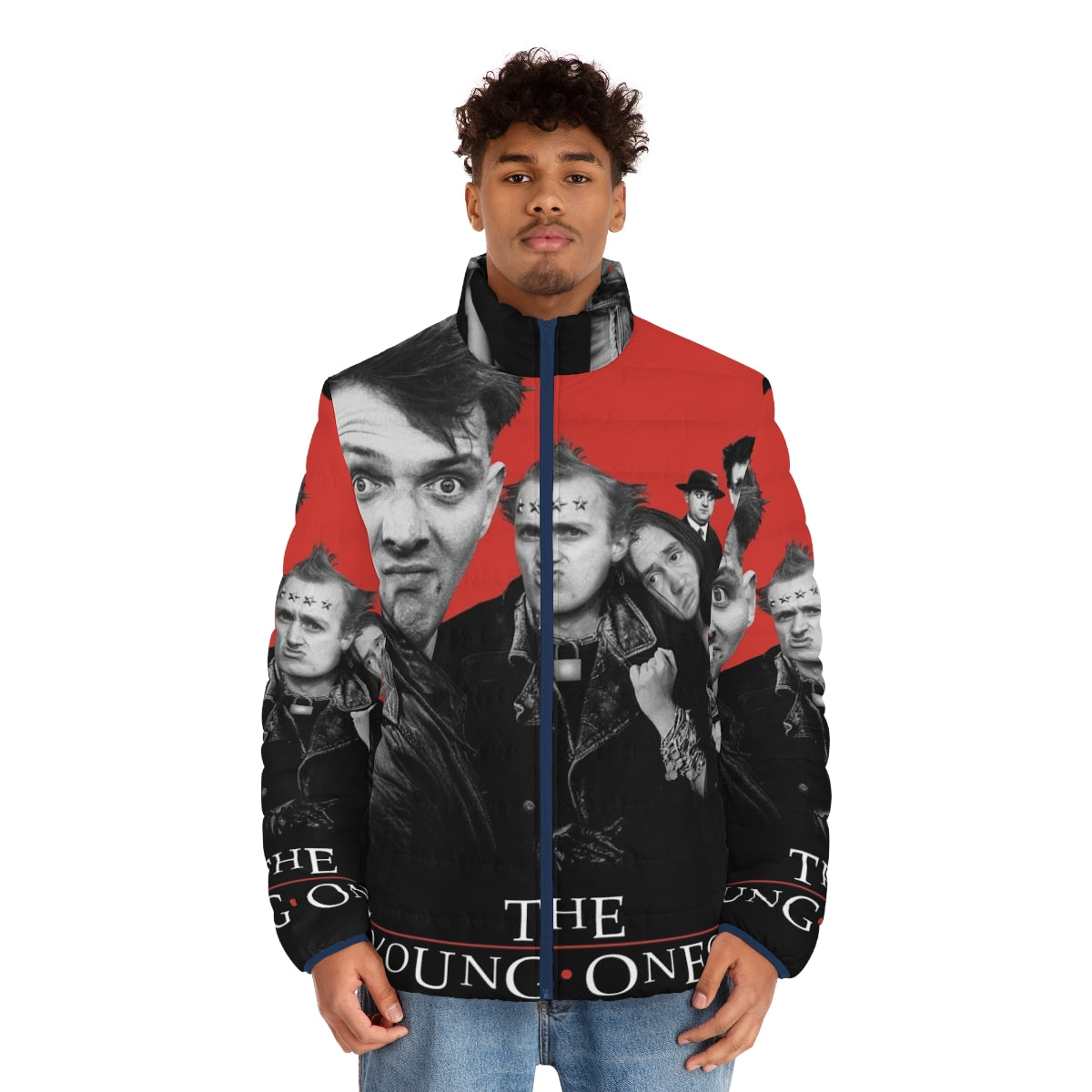 The Young Ones Puffer Jacket featuring Rik Mayall and the retro 1980s comedy cast - men front