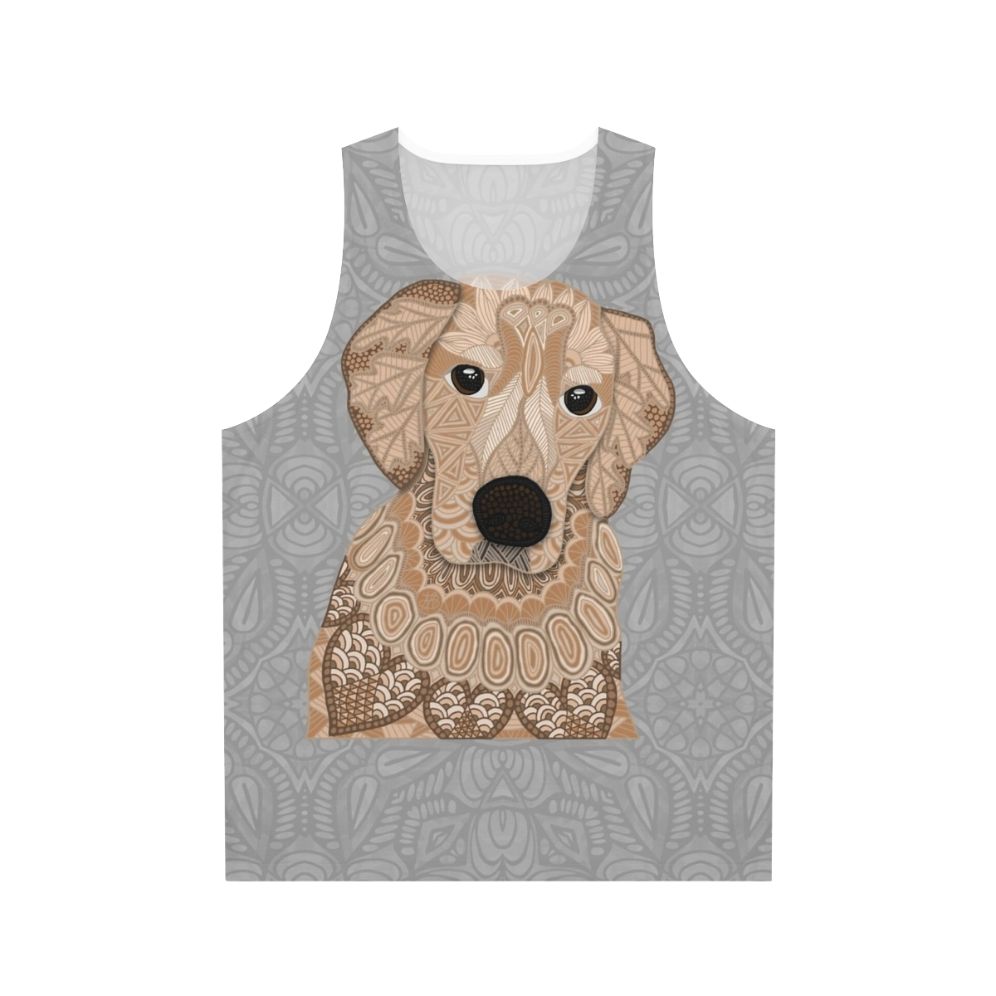 Golden Retriever dog wearing a tank top