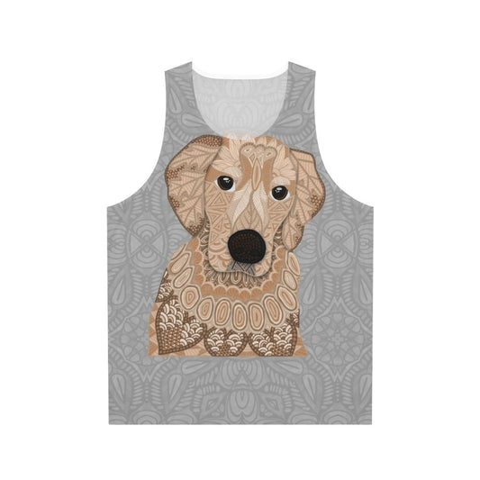 Golden Retriever dog wearing a tank top