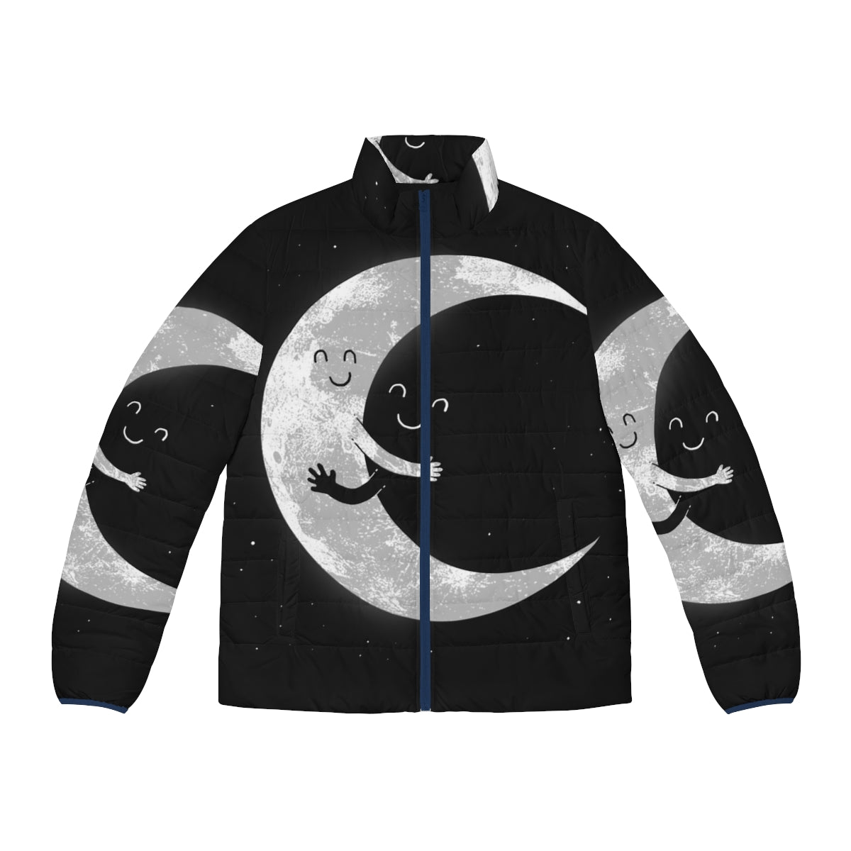 Moon Puffer Jacket with Smiley Face Design