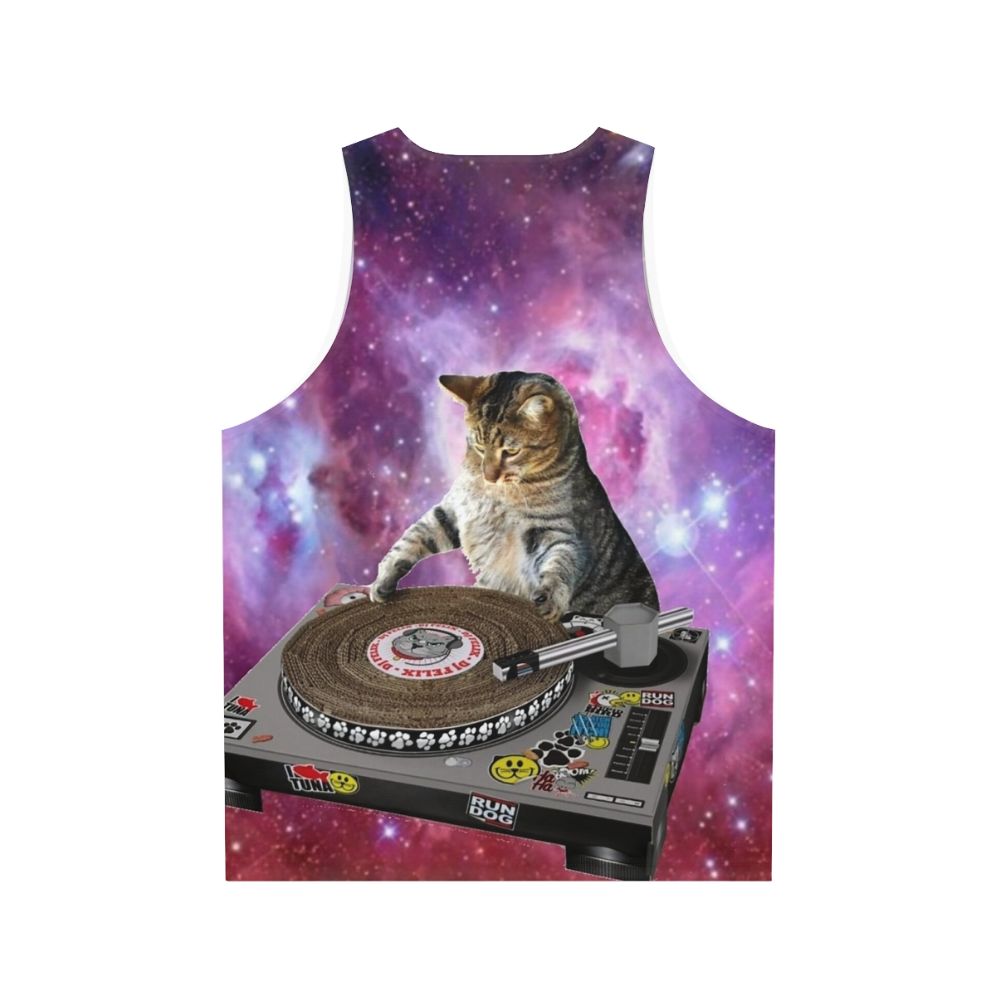 Dj Space Cat Unisex Tank Top - Back