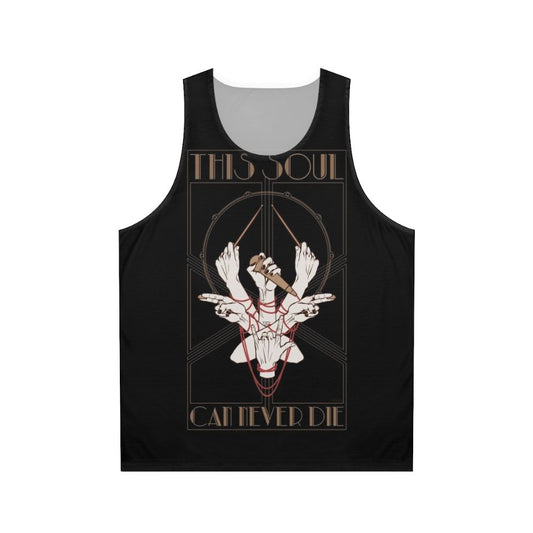 Unisex tank top with mystical art nouveau design