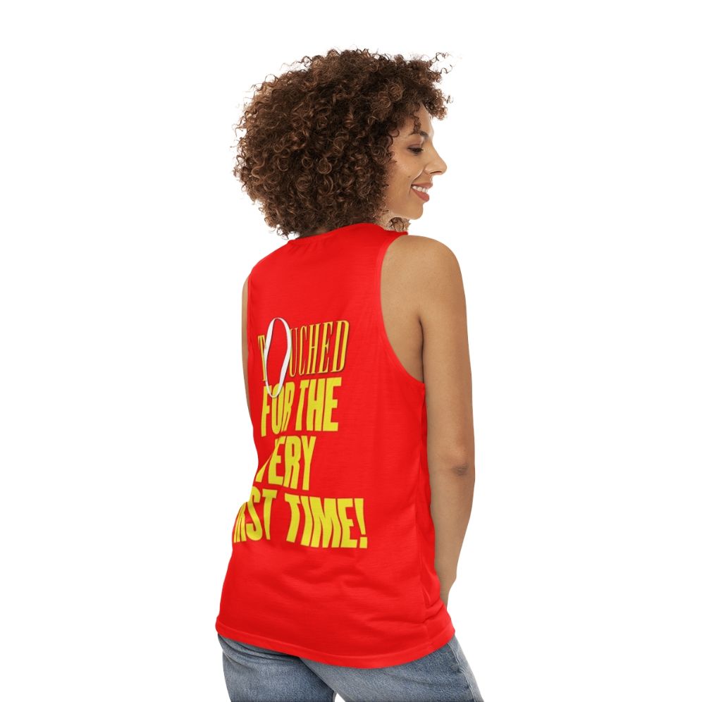 Unisex music inspired tank top - women back