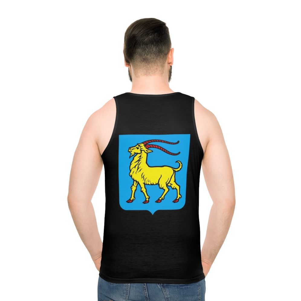 Croatia Istria Heraldic Goat Unisex Tank Top - men back