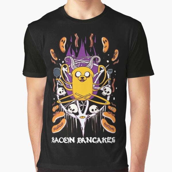 Bacon Pancakes Adventure Time Satanic Metal T-Shirt