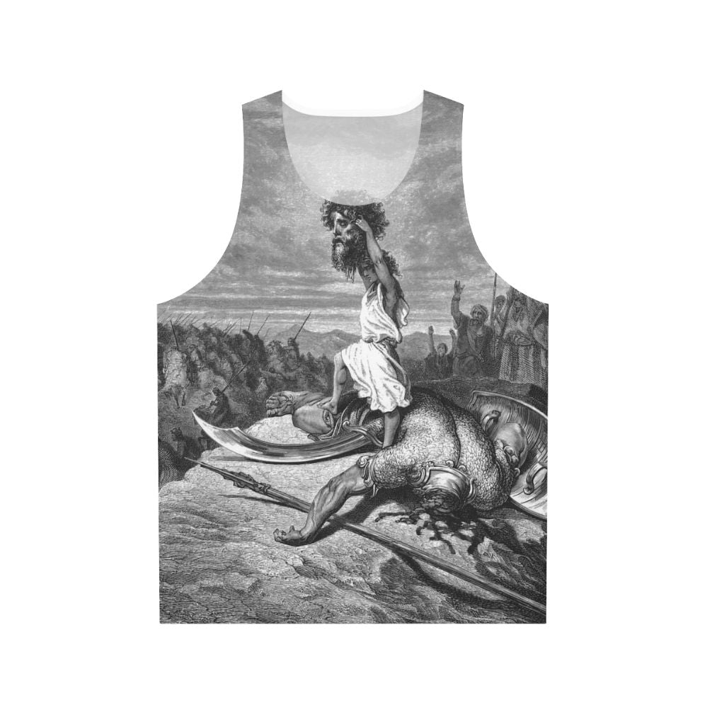 Unisex tank top featuring Davide E Golia biblical history artwork