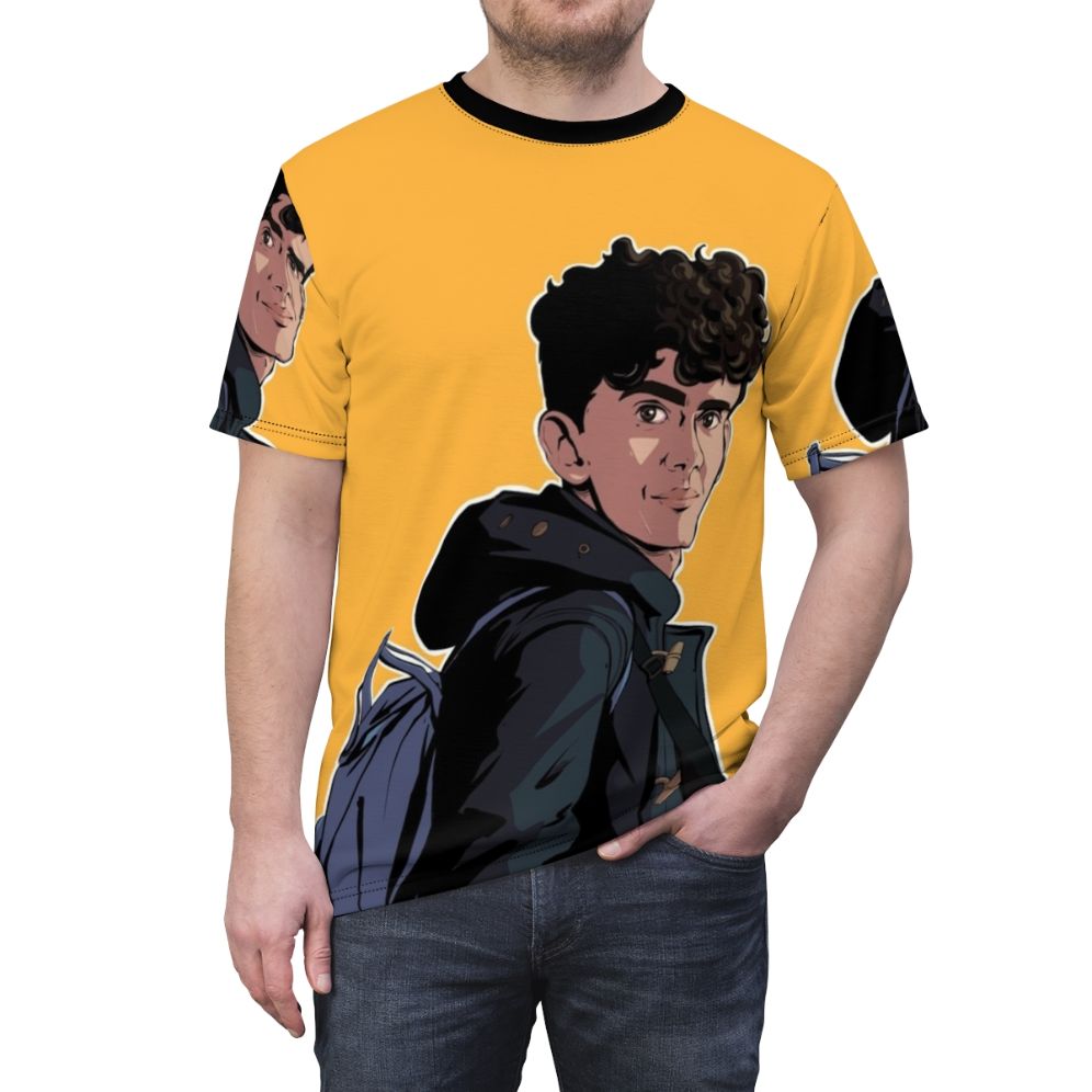 Charlie Heartstopper Inspired Fanart Design on a T-shirt - men front