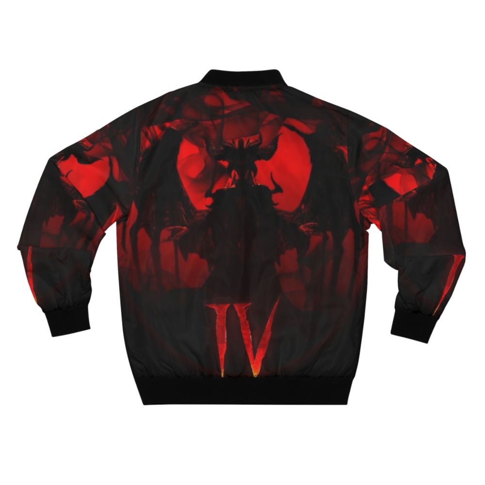 Diablo 4 Lilith themed bomber jacket with dark, demonic design - Back