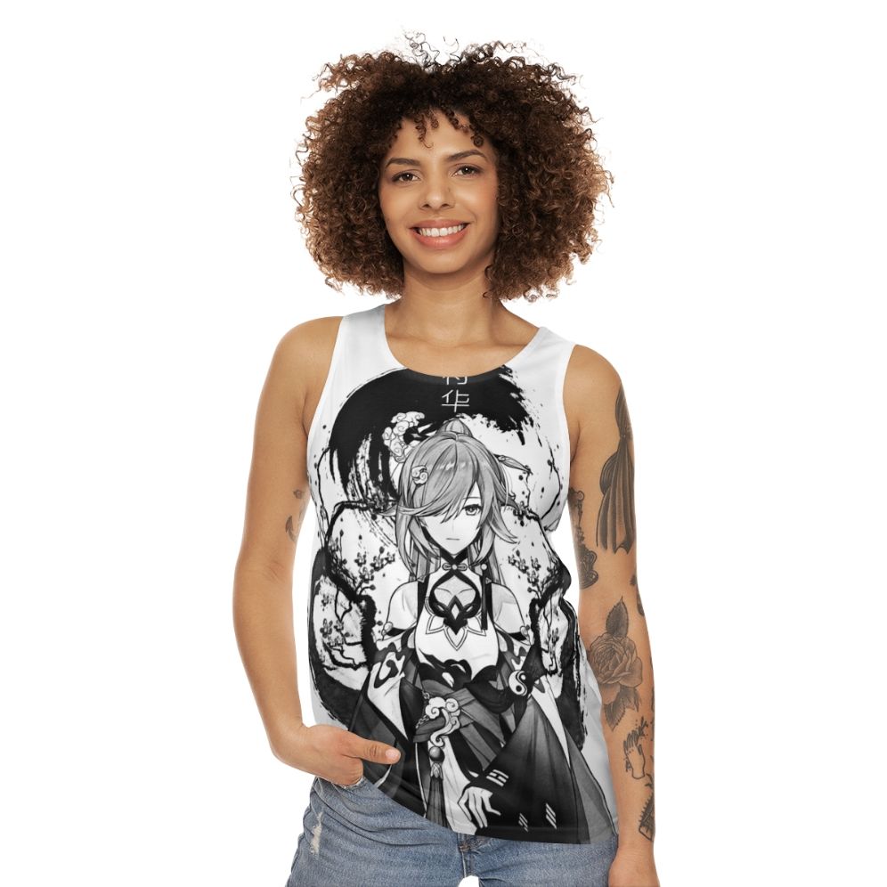 Unisex fantasy ink splatter tank top - women