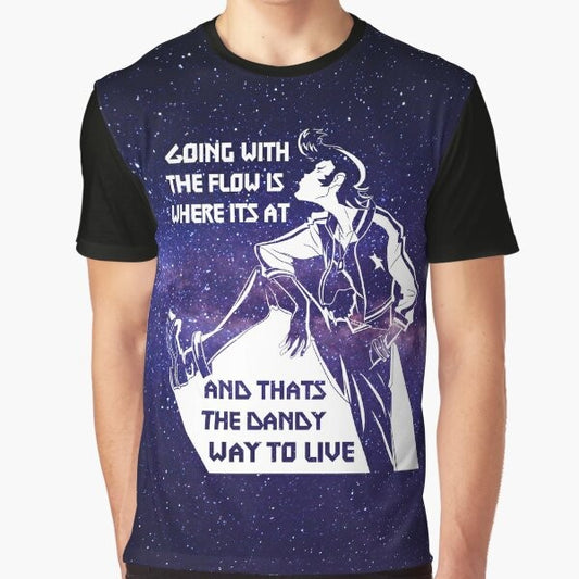 Space Dandy graphic t-shirt with an anime-inspired sci-fi design