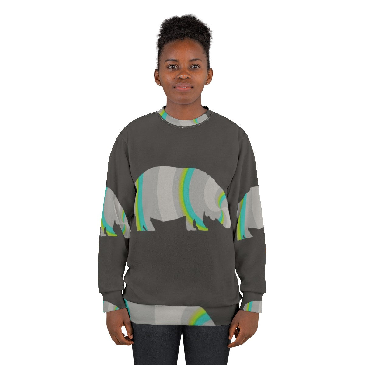 Hippo legendary animal art sweatshirt - women