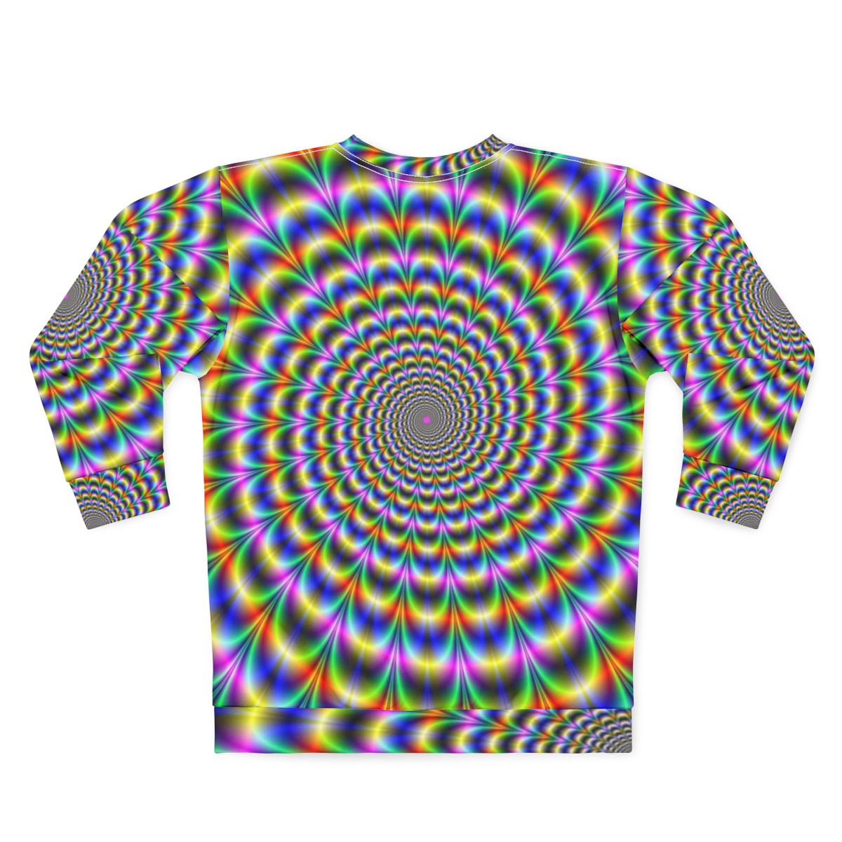 Psychedelic swirl pattern sweatshirt with vibrant, trippy graphics - Back