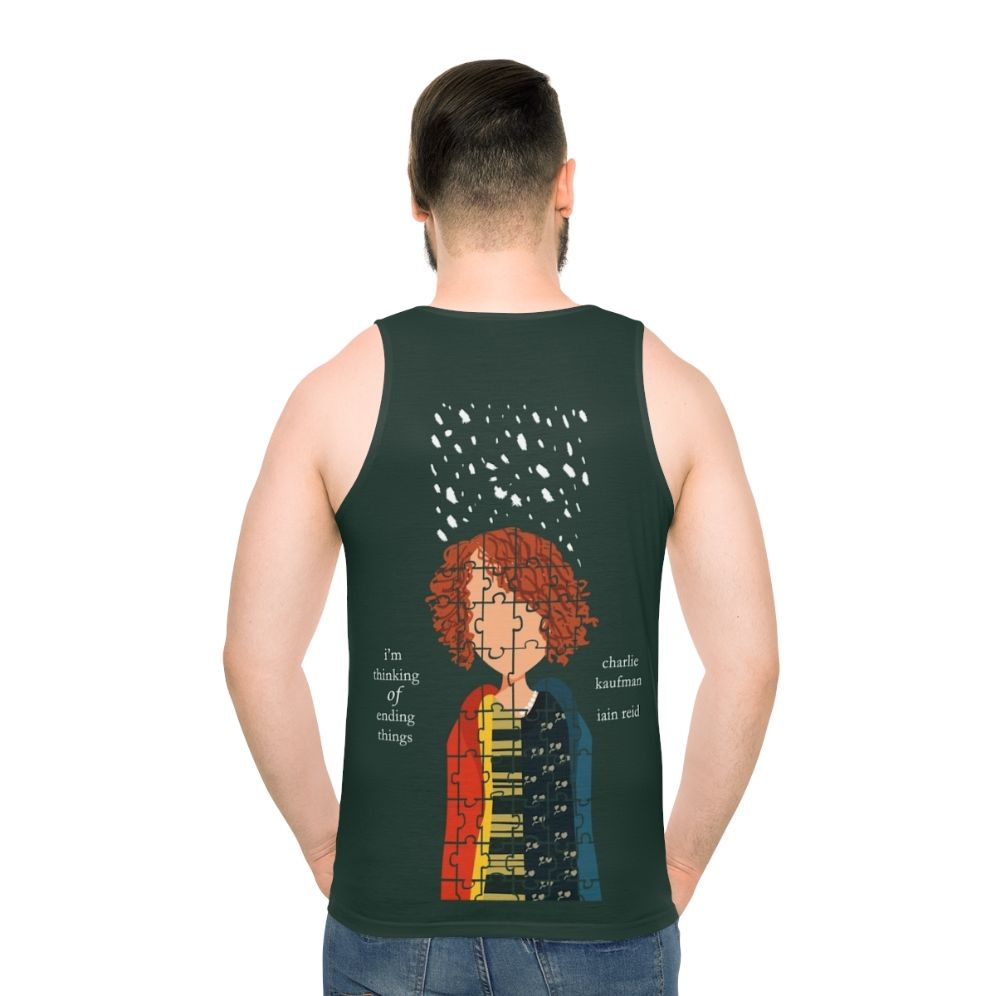 "I M Thinking Of Ending Things Minimal Poster Unisex Tank Top" - men back