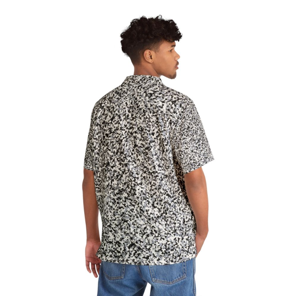 Analog TV Static Snow Hawaiian Shirt - Flat lay