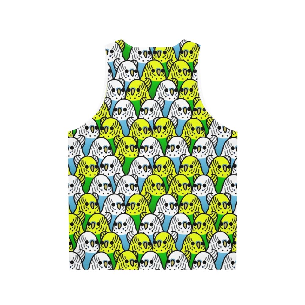 Too Many Birds Budgie Squad Unisex Tank Top - Back