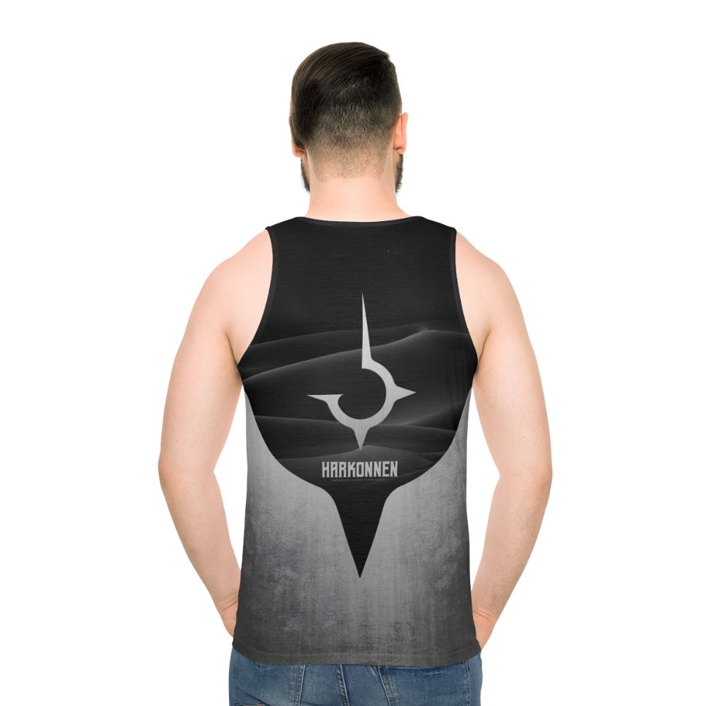 Dune Harkonnen Titanium Unisex Tank Top - men back