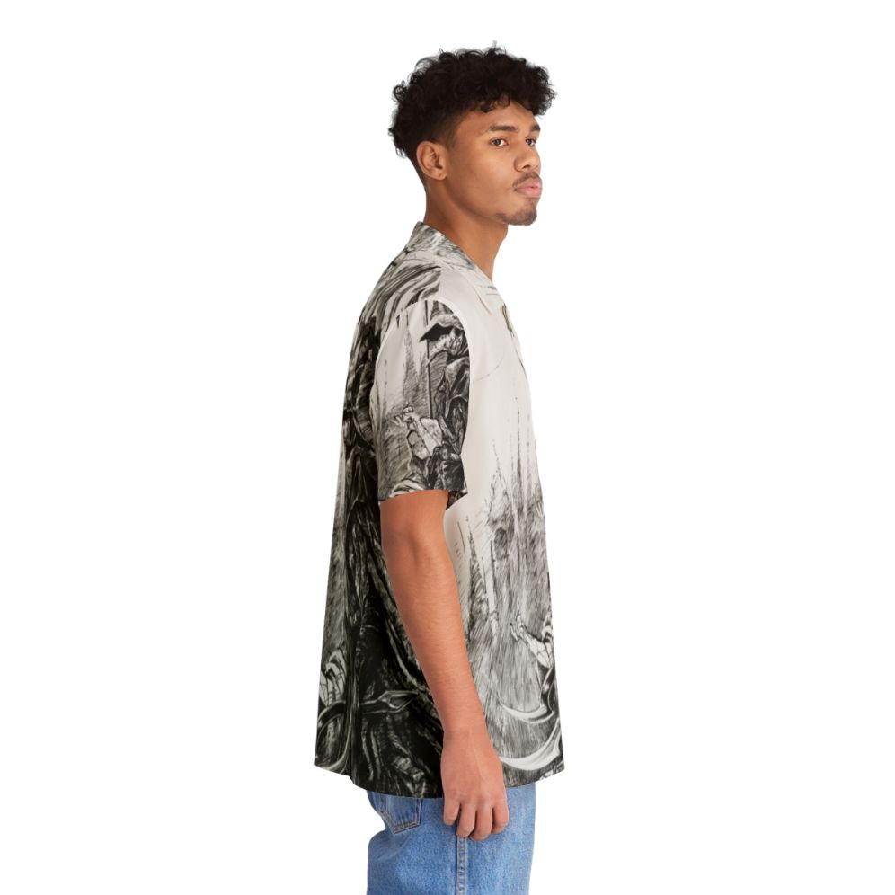 Bloodborne Eileen the Crow Hawaiian Shirt with Plague Doctor Motif - People Pight