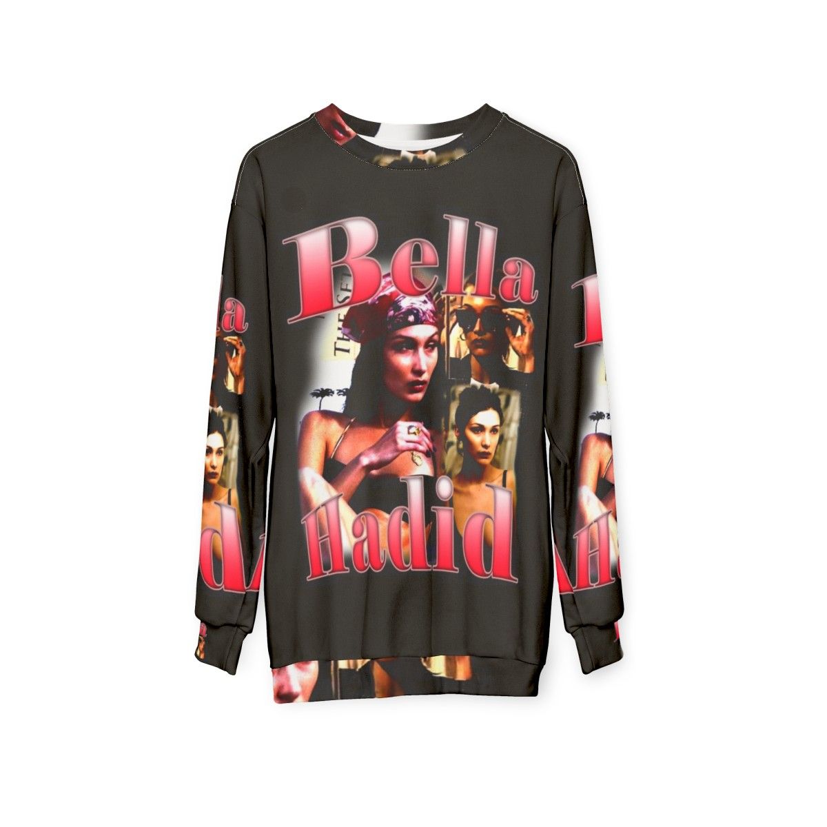 Bella Hadid Y2K Vintage Rap Sweatshirt - hanging