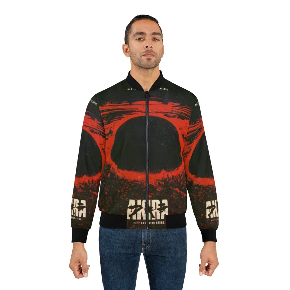 Cyberpunk-inspired Akira bomber jacket with a striking city explosion graphic design - Lifestyle