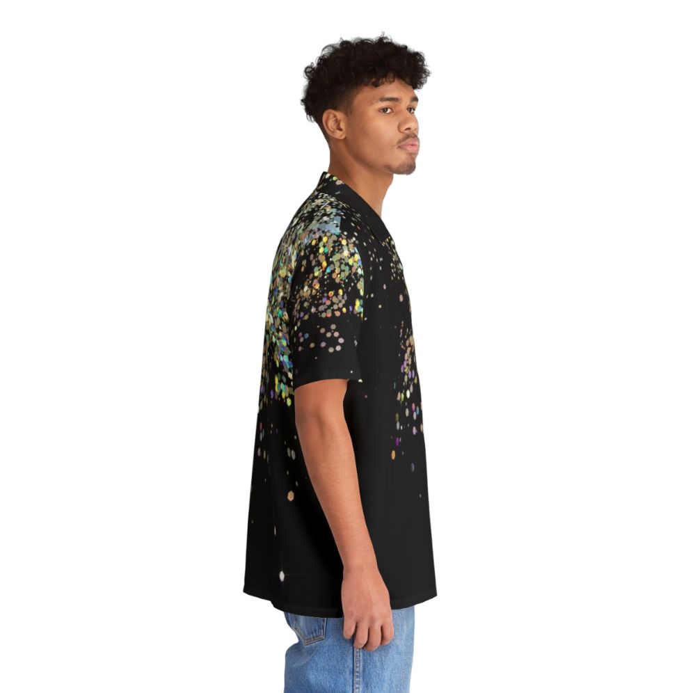 Black holographic sparkle hawaiian shirt - People Pight