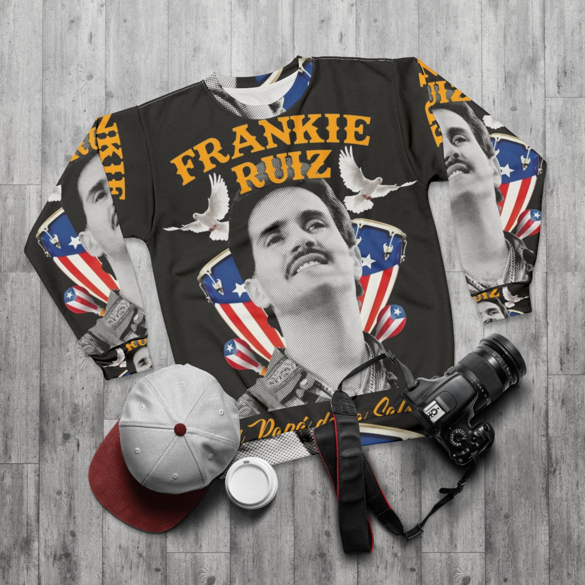 Frankie Ruiz Salsa Music Sweatshirt - flat lay