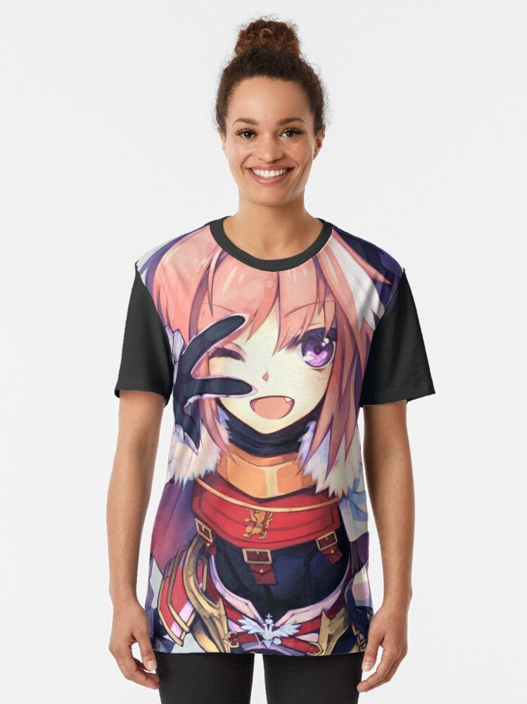 Astolfo from the Fate series anime on a graphic t-shirt - Women