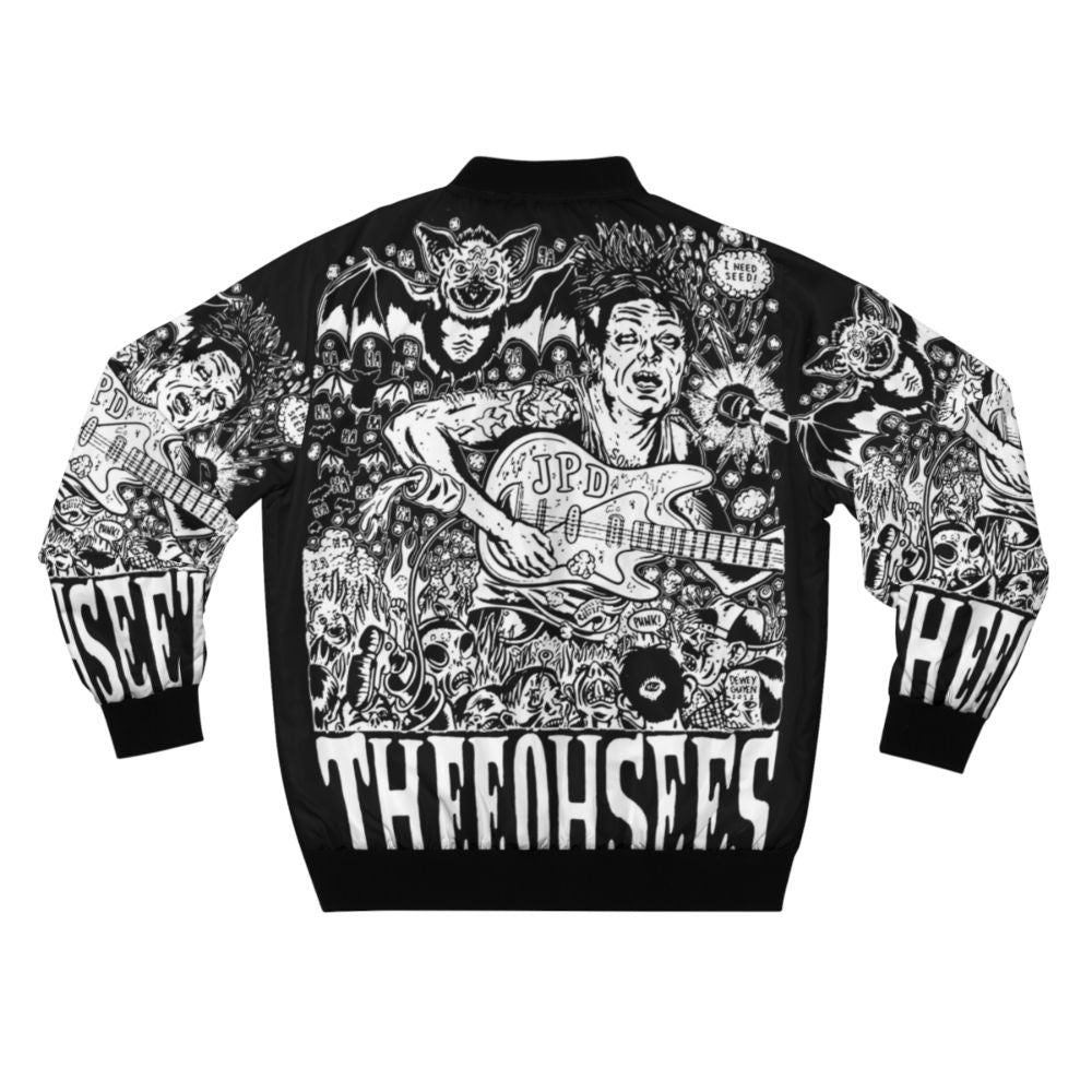 Thee Oh Sees Psychedelic Bomber Jacket featuring a trippy, groovy design - Back