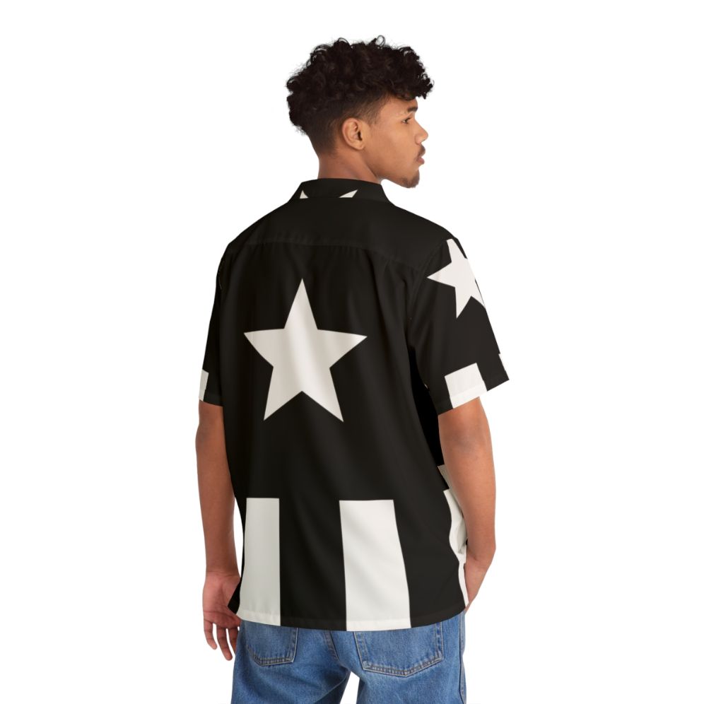 Black cap hawaiian shirt for comic book superhero cosplay - People Back