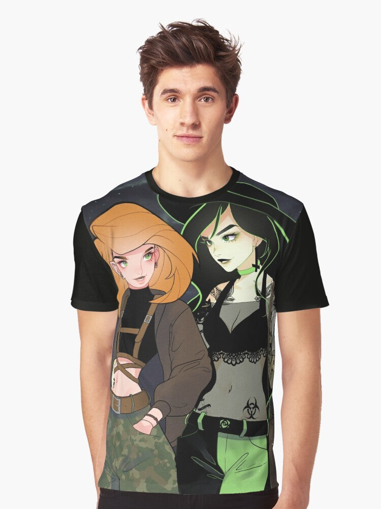 Kim and Shego, the lesbian couple from the anime Kim Possible, featured on a graphic t-shirt design. - Men