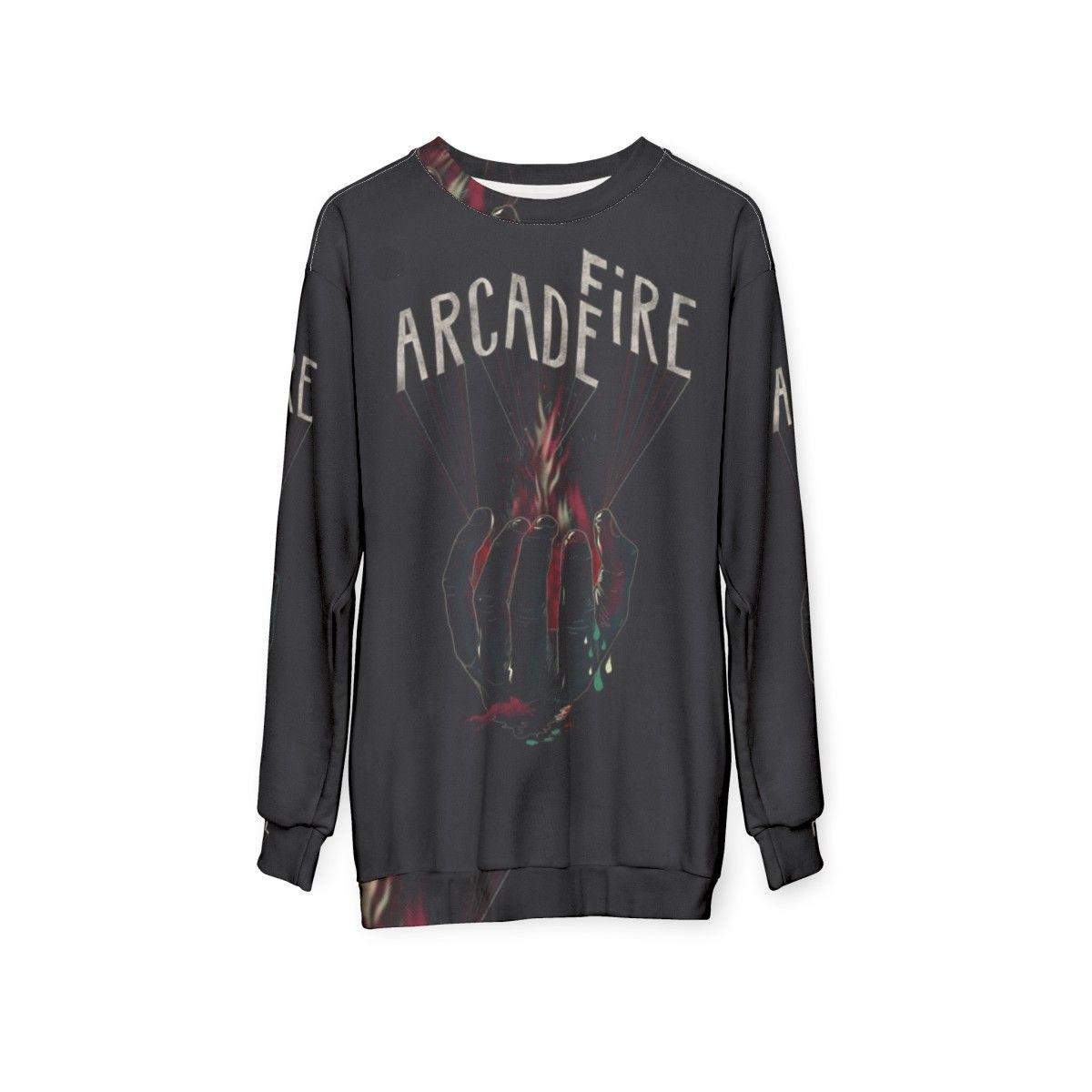 Arcade Fire Hand Print Sweatshirt - hanging