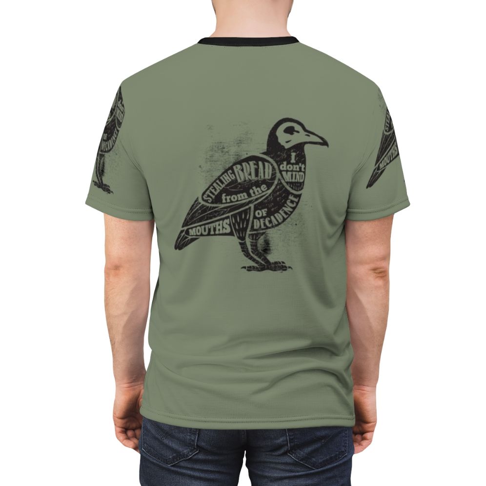 Vintage-style t-shirt featuring a skull and crow design, inspired by the grunge rock band Pearl Jam - men back